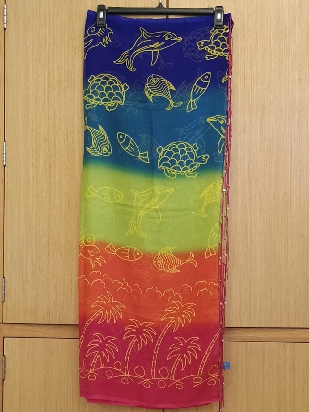 NWOT Bananamoon Multicolor Tropical Print Sarong in Purple, Yellow, Pink
